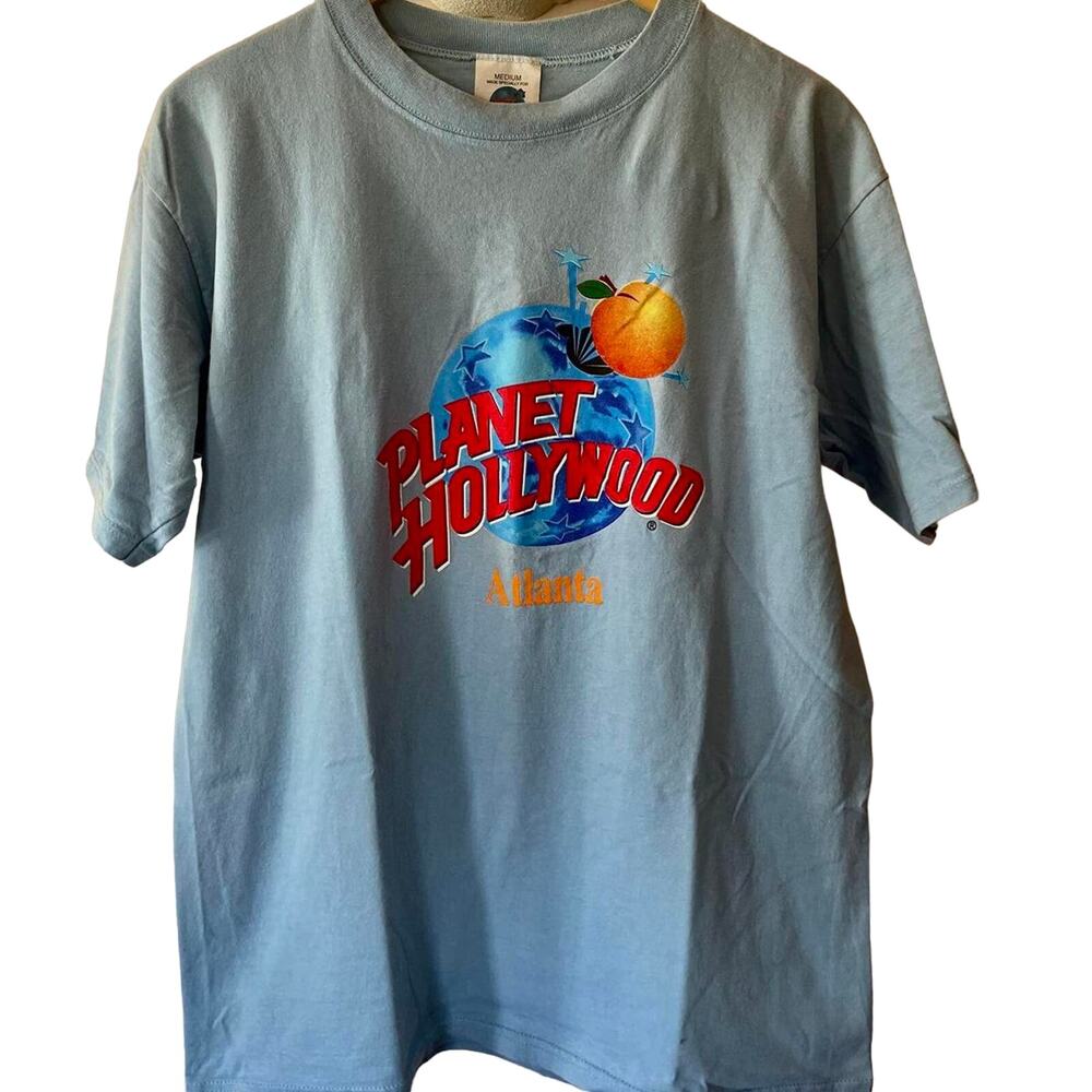 Vintage 90s Planet Hollywood Atlanta Georgia Peach Shirt Adult Medium